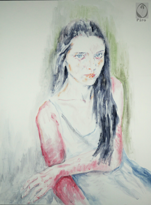 oil on paper - olio su carta di Piro